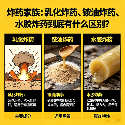 刚察炸药家族：乳化炸药、铵油炸药、水胶炸药到底有什么区别？